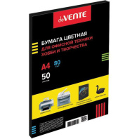 Бумага А4 цветная  50л deVENTE, черная
