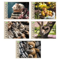 Альбом А4 16л скоба "Маленькие мурлыки" пл. 100 гр/м, 5диз.в блоке