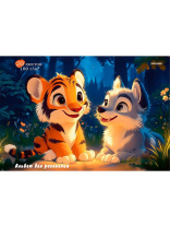 Альбом А4 20л скоба "Зверята в джунглях" лен, пл. 100гр/м