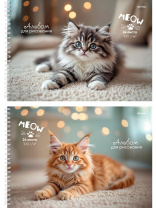 Альбом А4 24л гребень "Милые котята" мат.лам., выб.лак., 2диз.в блоке, пл. 100гр/м