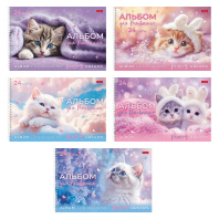 Альбом А4 24л гребень пласт.обл. "Нежные мечты" пл. 100 гр/м