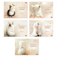 Альбом А4 24л скоба "Flossy" софт-тач, пл. 100 гр/м, 5диз.в блоке