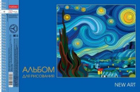 Альбом А4 32л гребень "New art" перфорация на отрыв, тисн., пл. 100гр/м*