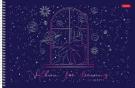 Альбом А4 40л гребень "Dream ON" пл. 100 гр/м, мат.лам., 3D фольга, перфорация, 4 диз.в блоке*