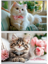 Альбом А4 40л скоба "Милые котики - 2" 2диз.в блоке, пл. 100гр/м