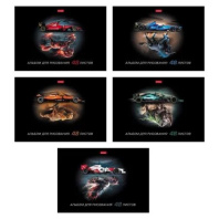 Альбом А4 48л скоба "Animal power" пл. 100 гр/м, 5диз.в блоке,выб.лак.