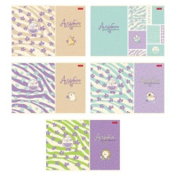 Альбом А4 48л скоба "Floral Vibe" пл. 100 гр/м, 5диз.в блоке, софт-тач