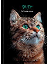 Блокнот А6 7БЦ 160л "Зеленоглазый котик - 2" клетка, глянц.лам., лен