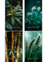 Блокнот А6  24л скоба "Растительная тема - 1" клетка