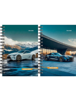 Блокнот А6 120л скоба "Шикарные автомобили - 7" гребень сбоку, клетка