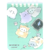 Блокнот А7  80л. "Ghost Meow", лин., пласт.обл.спираль
