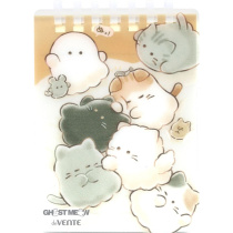 Блокнот А7  80л. "Ghost Meow", лин., пласт.обл.спираль