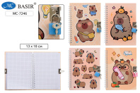 Записная книжка с замочком А5  48л. "Капибара"