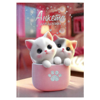 Анкета для друзей А5 128л., 7БЦ "Котята в коробочке" глянц.лам., тисн.фольгой