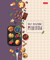 Книга для кулинарных рецептов А4  80л., гребень, тв.обл. "Кулинарные наслаждения" с наклейками