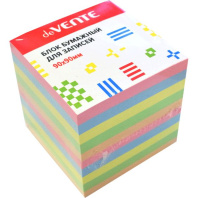 Блок бумаги для записи  (90*90*90мм) цветной 5цв.,  непроклеенный, 80г/м2