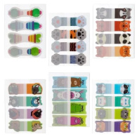 Закладки с липким краем (15*50мм)  4 цв, по 20л. "Cute Stories" пластиковые