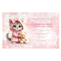 Медицинская карта. История развития ребенка "Кошечка в пижамке" А5, 96л., 7БЦ