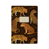 Записная книжка А5  40л. картон, сшивка "Fauna. Leopard" кл., софт-тач, фольга