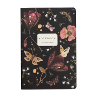 Записная книжка А5  40л. картон, сшивка "Fauna. Бабочки. Ночные цветы" лин., софт-тач, фольга