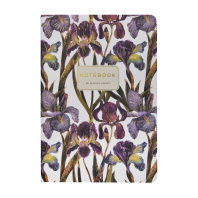 Записная книжка А5  40л. картон, сшивка "Flora. Ирисы" лин., софт-тач, фольга