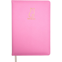 Записная книжка А5  80л. "I Love Cat!" розовая, иск.кожа, тв. обложка, ляссе, клетка