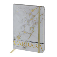 Записная книжка А5 100л. 7БЦ "Megapolis journal. Carrara" лин., резинка, кармашек