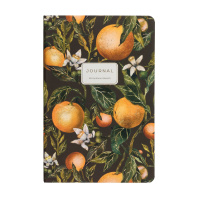 Записная книжка А5 100л. 7БЦ "Megapolis journal. Flora. Paradise. Oranges" лин., резинка, кармашек