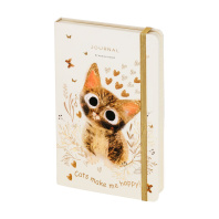 Записная книжка А5 100л. 7БЦ "Megapolis journal. Love me. Милый котик" лин., резинка, кармашек