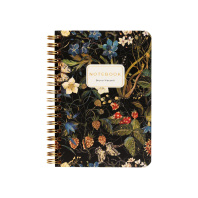 Записная книжка А6  60л. картон, гребень "Flora. Лесные ягоды" кл., софт-тач, фольга