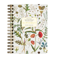 Записная книжка А6  60л. картон, гребень "Flora. Луговые травы" кл., софт-тач, фольга