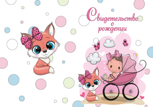 Папка Адресная А4 "Свидетельство о рождении. Коляска" для девочки