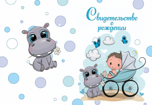 Папка Адресная А4 "Свидетельство о рождении. Коляска" для мальчика