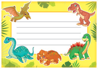 Наклейки на тетрадь 11*8см "Динозаврики"