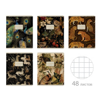 Тетрадь А5 48л кл. BV "Fauna. Animals" мат.лам., фольга