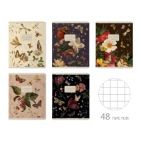 Тетрадь А5 48л кл. BV "Fauna. Butterfly" мат.лам., фольга