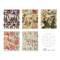 Тетрадь А5 48л кл. BV "Flora. Garden" мат.лам., фольга