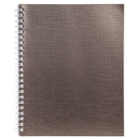 Тетрадь А5  48л кл. гребень бумвинил Hatber "METALLIC Коричневая" без полей