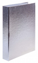 Тетрадь А5 120л кл. на кольцах Hatber бумвинил "METALLIC Серебро"