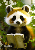 Тетрадь д/записи трудных слов А5  64л, скоба "Любознательный зверек", высечка русского алфавита