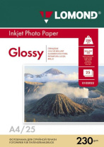 Фотобумага INK JET LOMOND А4 230г, 25л, глянцевая, односторонняя