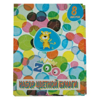 Бумага цв. А4  8цв.  8л. немелов., офсет., одностор., пл. 65гр/м2, "Джунгли" карт.уп.