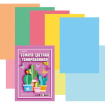 Бумага цв. А4  8цв. 16л. тонированная, двусторонняя., пл. 80 гр/м2