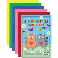 Бумага цв. бархатная А4  5цв. 5л. офсет., одностор., пл. 145 гр/м2