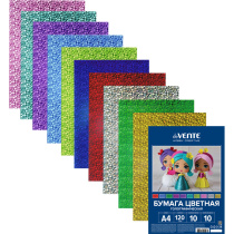 Бумага цв. голографическая А4  10цв. 10л. одностор., пл. 120 гр/м2