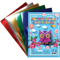 Бумага цв. металлизированная самокл. А4  5цв. 5л. одностор., пл. 80 гр/м2