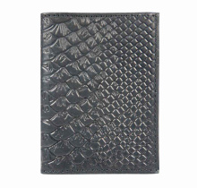 Визитница кожа на  18 визиток, черная, тиснение "Питон"