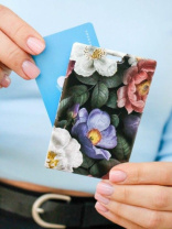 Обложка для пропуска/проездного "Flowers"  ПВХ