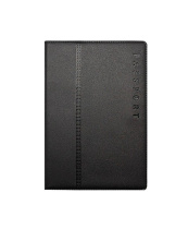 Обложка для паспорта кожзам "Дуо" черная