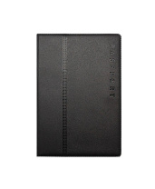 Обложка для паспорта кожзам "Дуо" черная